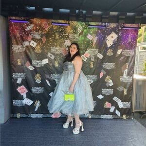 Betsey Johnson Silver Prom Dress